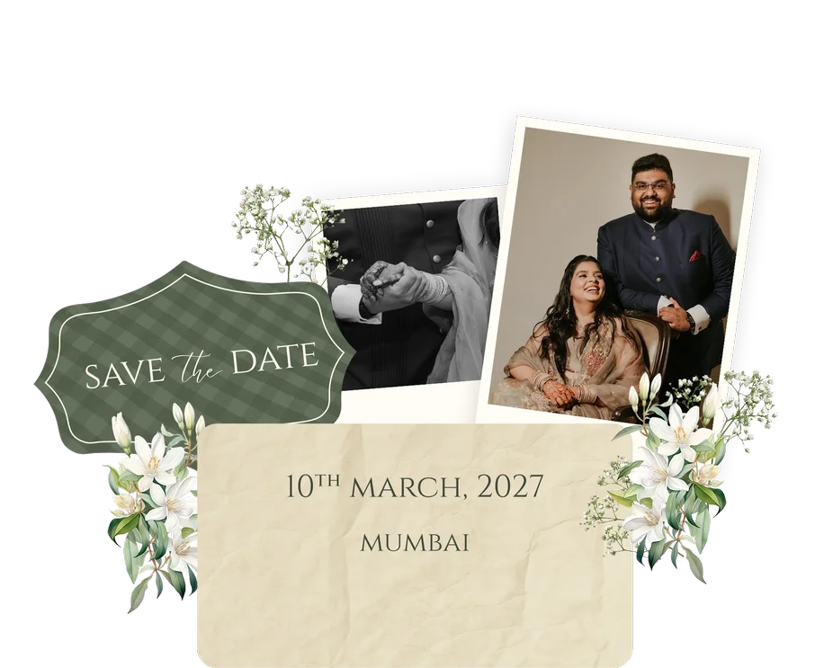 Save the Date: 10th March 2027, Mumbai, with photos of Aaditya and Aditi